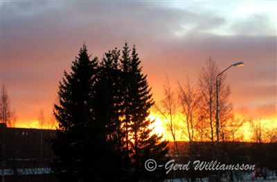 solnedgång mot Körfältet Östersund