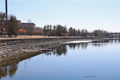 20190417 Väster om Frösöbron. Lågt vatten