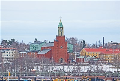 20200220 Nya kyrkan från Vallsundsbrons fäste på Fröösn